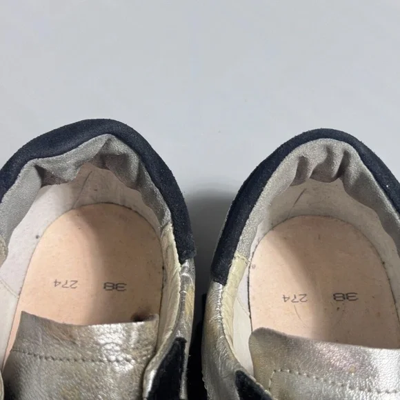 Golden Goose Superstar Silver Leather Sneakers Sz 38 / 7.5 US AUTHENTIC - Picture 5 of 11